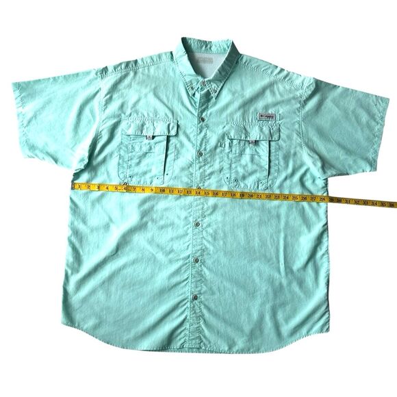 Columbia Men's PFG Bahama II Short Sleeve Shirt - Omni-Shade, Mint - Picture 6 of 10